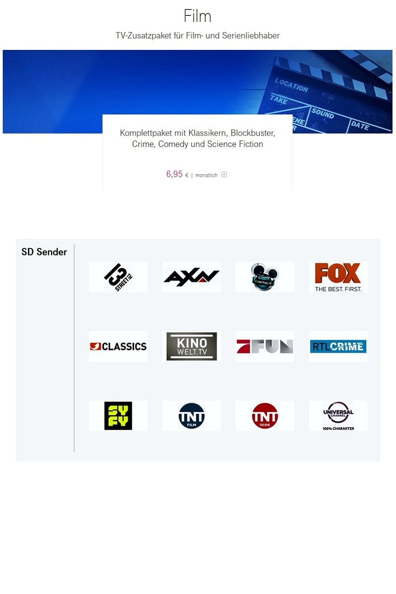 EntertainTV - další programové balíčky