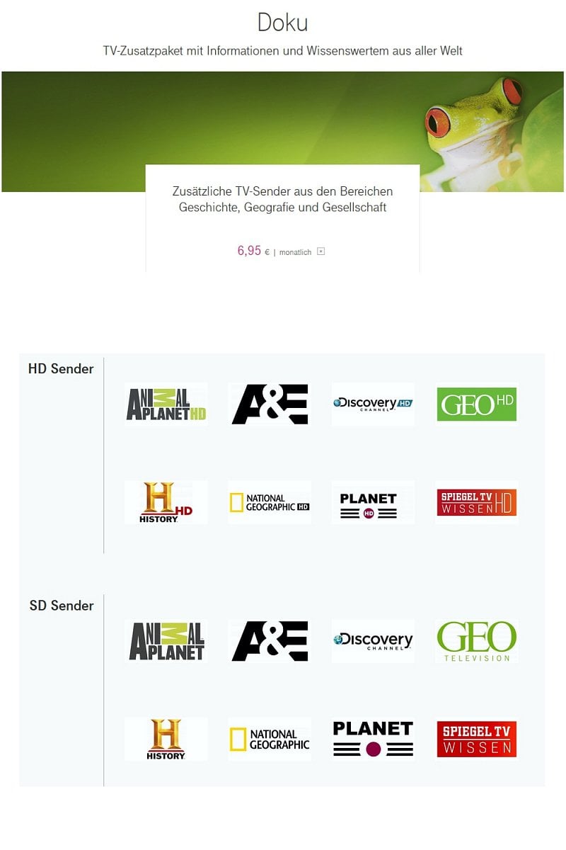 EntertainTV - další programové balíčky