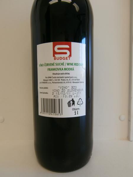S BUDGET - FRANKOVKA MODRÁ: Víno vykazovalo změny chutě a vůně vznikající při nežádoucích biologických procesech