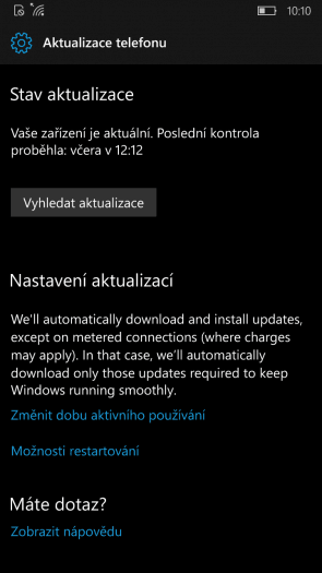 I na zařízeních jako Lumia 830 můžete používat Creators Update a získávat servisní aktualizace