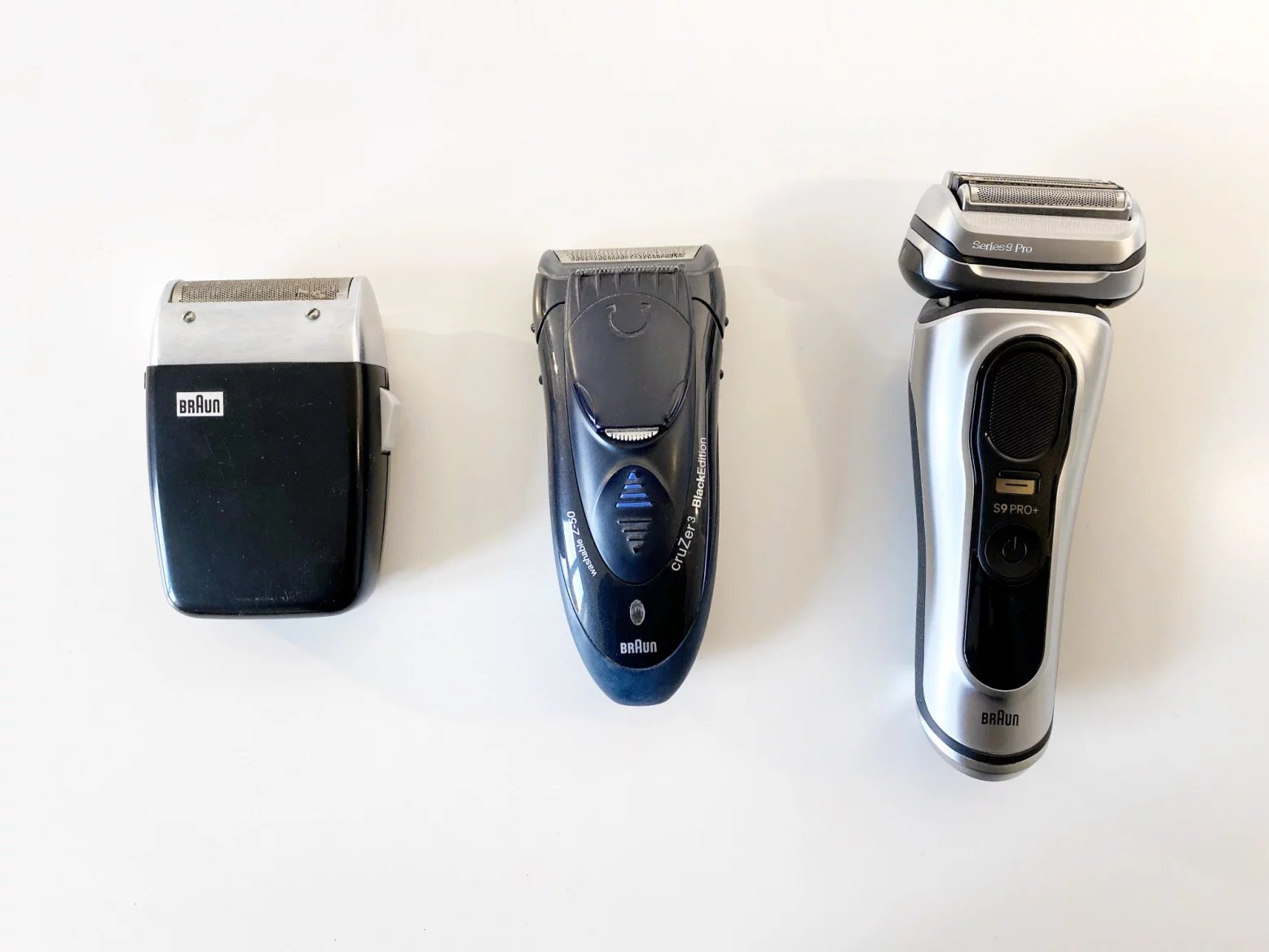 Braun sixtant, Braun Cruzer 3 z50 a Braun Series 9 Pro+.