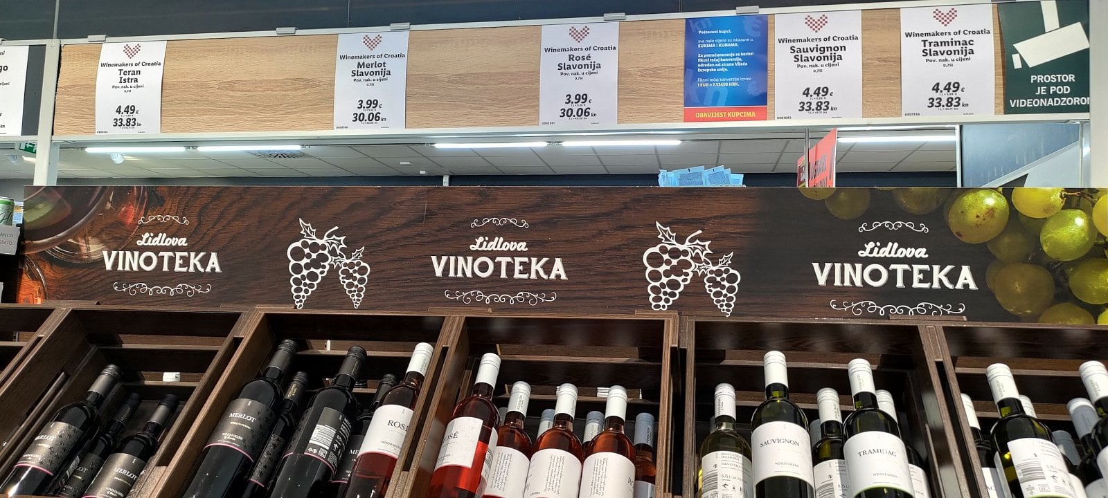 Ceny v Lidlu, Rijeka, Chorvatsko. (19. 6. 2023)