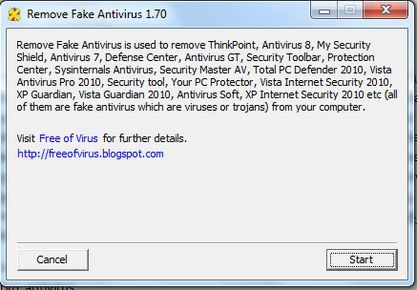 Remove Fake Antivirus má opravdu jednoduché rozhraní