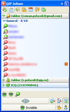 <p>Jabber a ICQ v programu QIP&#160;Infium</p>