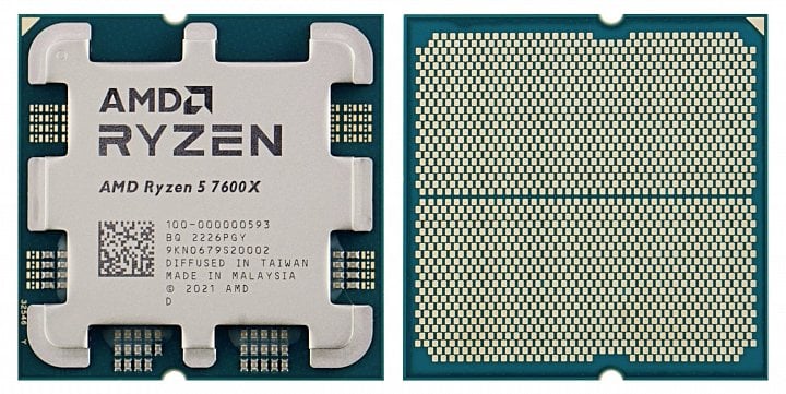 AMD Ryzen 5 7600X spredu a zozadu