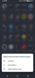 Mobilní aplikace Direct pojišťovny a chybová hlášení. (7. 10. 2021)