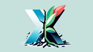 Návrh loga, který symbolizuje rozkol a zrození nového projektu XLibre z původního X.Org  - vygenerováno pomocí AI· 19. června 2025 v 19:22