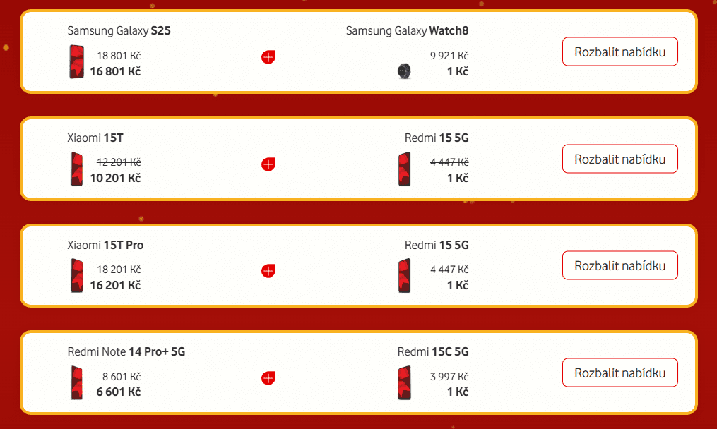 Nabídka 1+1 zdarma Vodafone