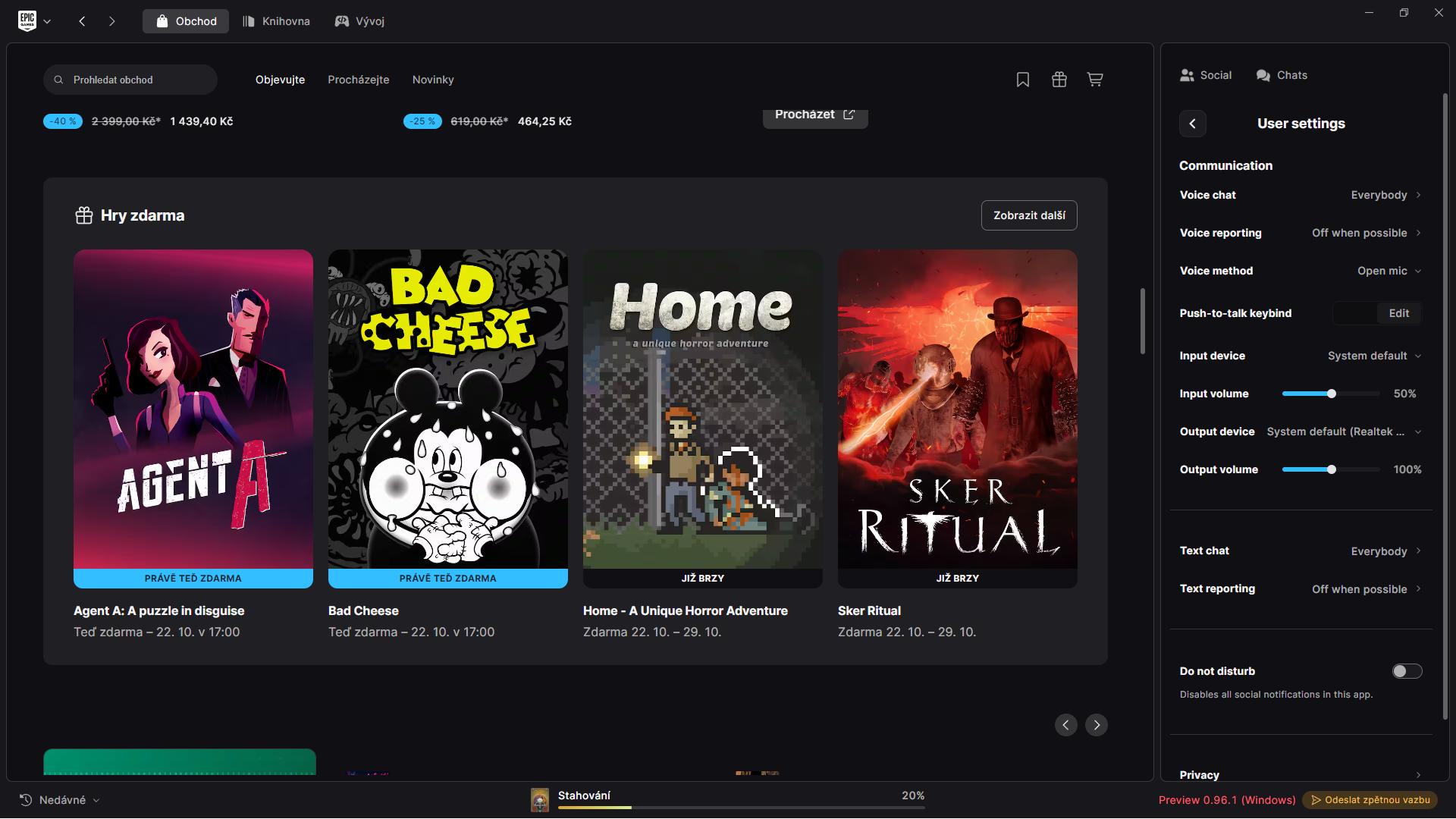 Nová verze Epic Games Store