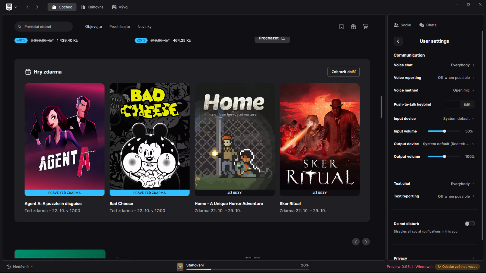 Nová verze Epic Games Store