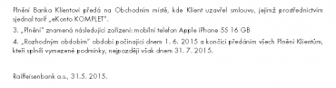 Podmínky Raiffeisenbank pro akci iPhone 5S (24. 6. 2015)