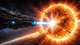 Starkiller vesmírná loď ničí hvězdu