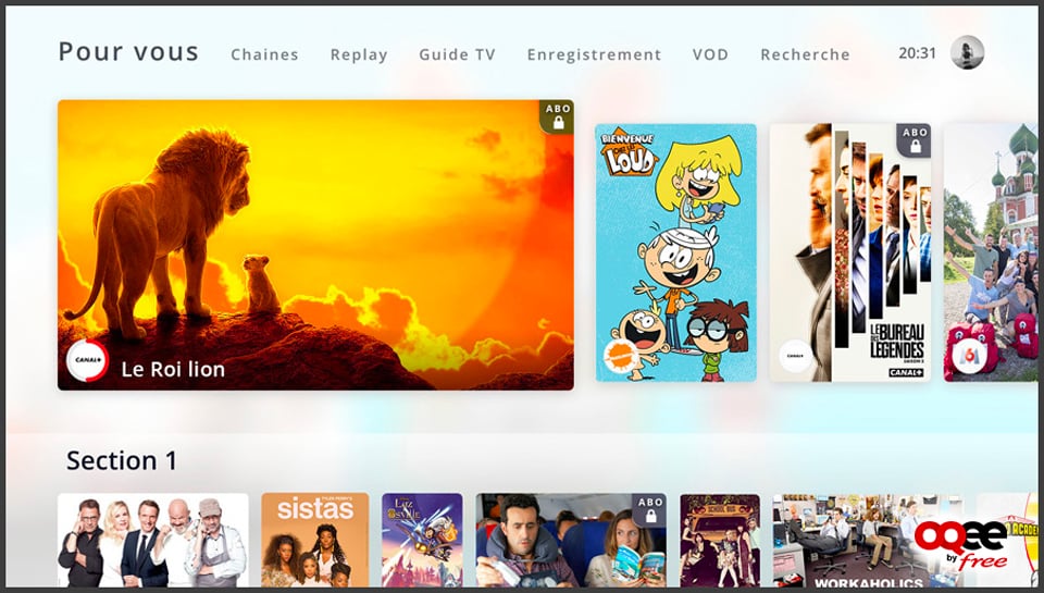 Uživatelské rozhraní OQEE