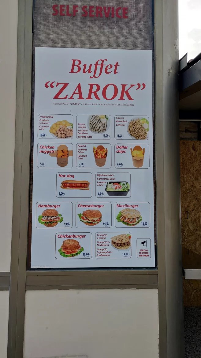 Ceny jídel v restauracích. Baška, Krk, Rijeka. Chorvatsko. (9. 6. 2024)