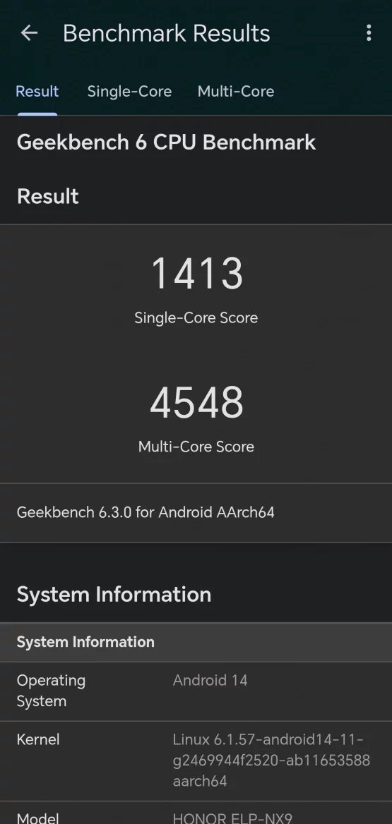 Honor 200 Pro: Geekbench 6