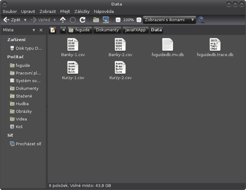 JavaFX: příprava CSV souborů