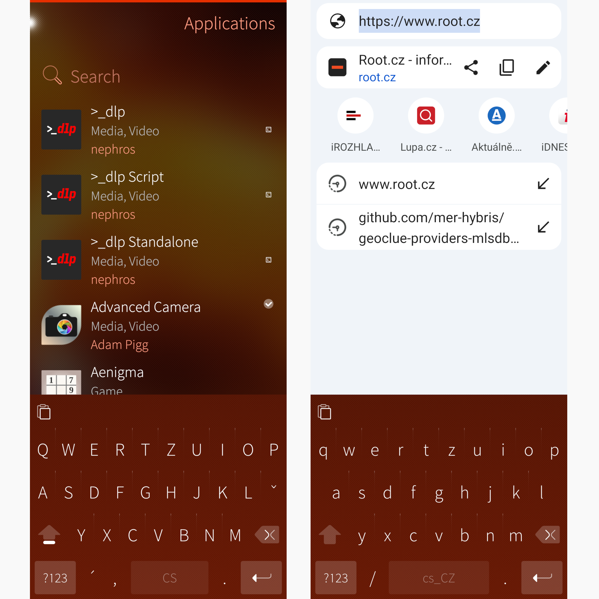 Klávesnice s mrtvými klávesami a bez nich