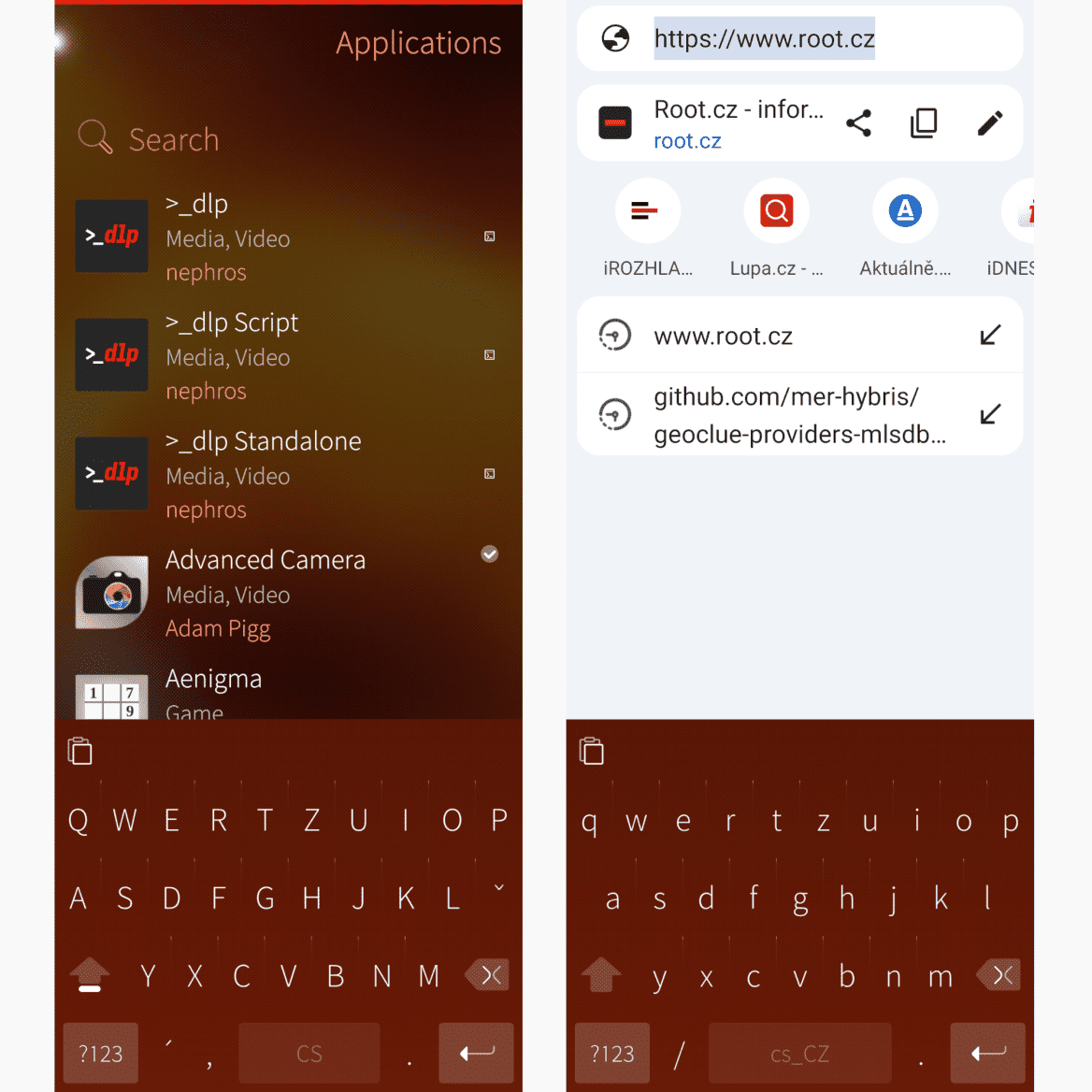 Klávesnice s mrtvými klávesami a bez nich