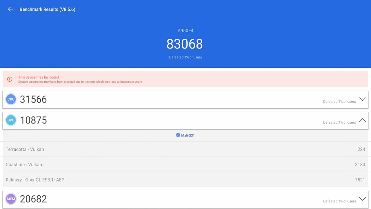 Ukázky rozhraní a nastavení podsvícení A95X F4