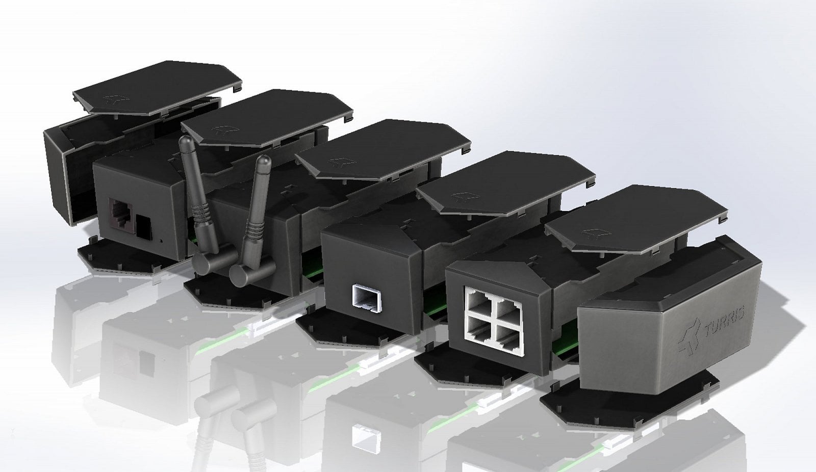 Zvolený finální návrh modulární krabičky pro modulární router.