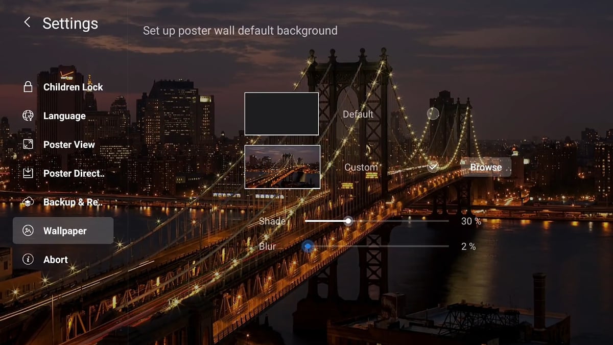 Zidoo X20 Pro - Nastavení aplikace Poster Wall 2.0