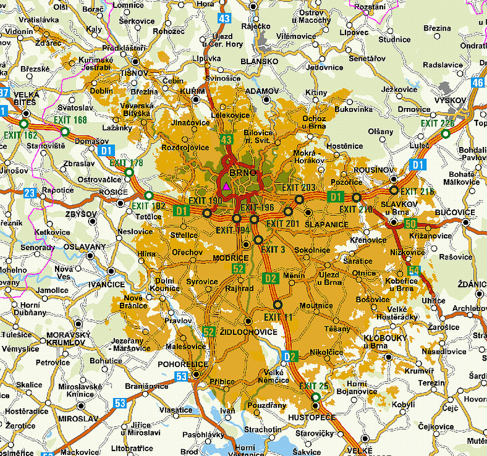 ČRa, vysílač Brno město, Barvičova - multiplexy pokrytí