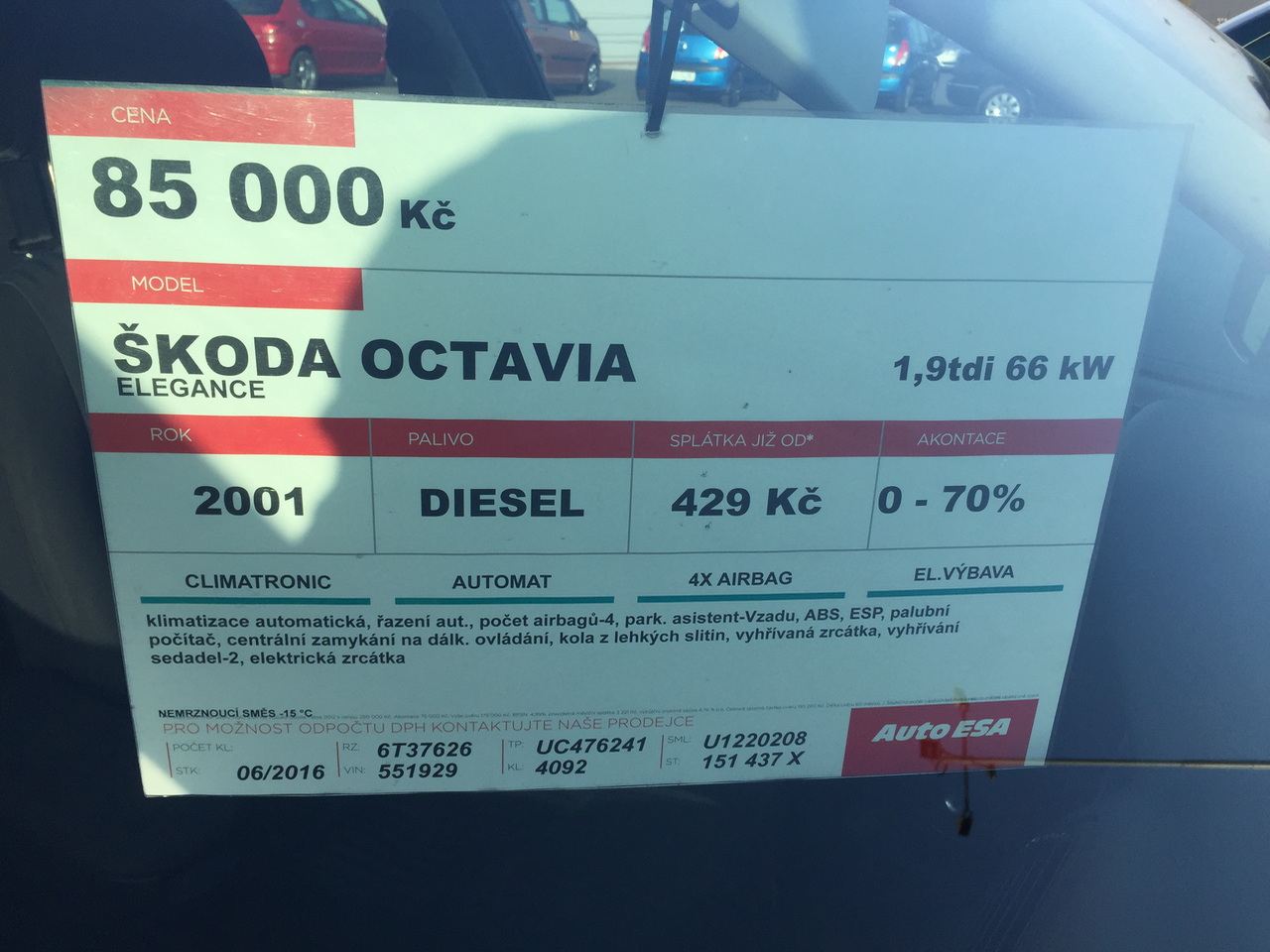 Škoda Octavia, Auto ESA, kilometry stočeny