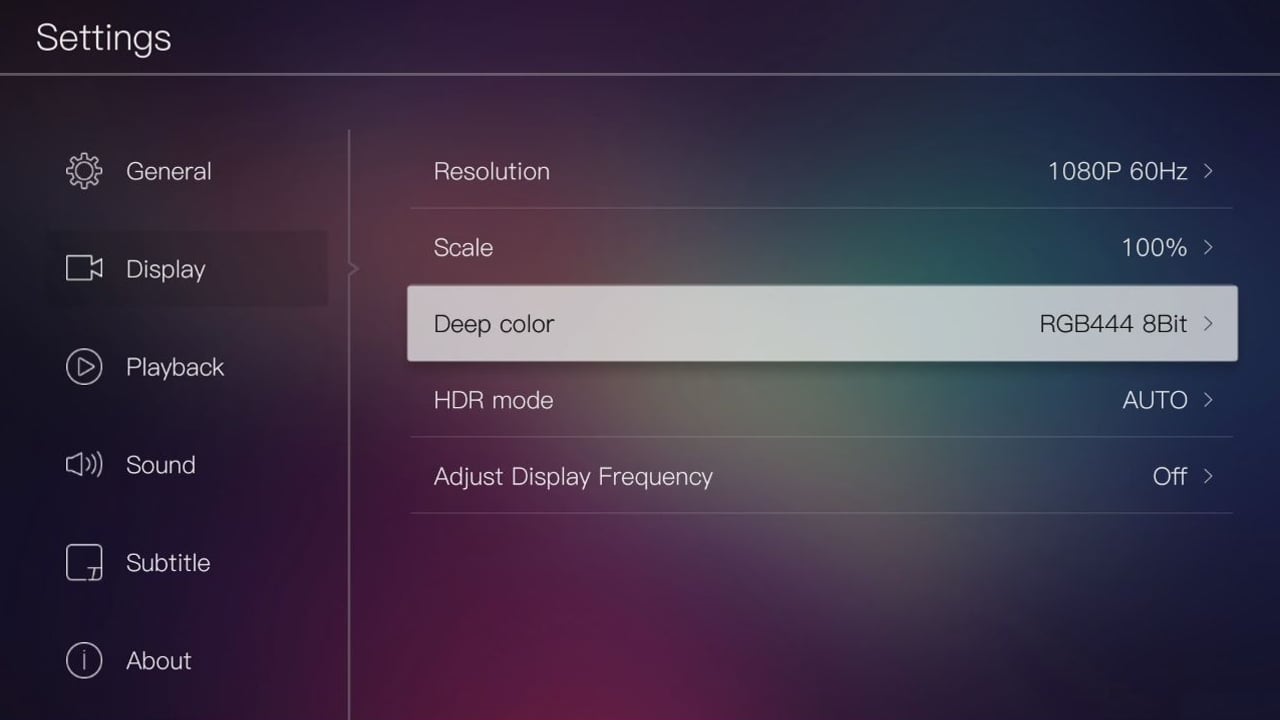 Egreat A10 - Menu nastavení – nastavení videa