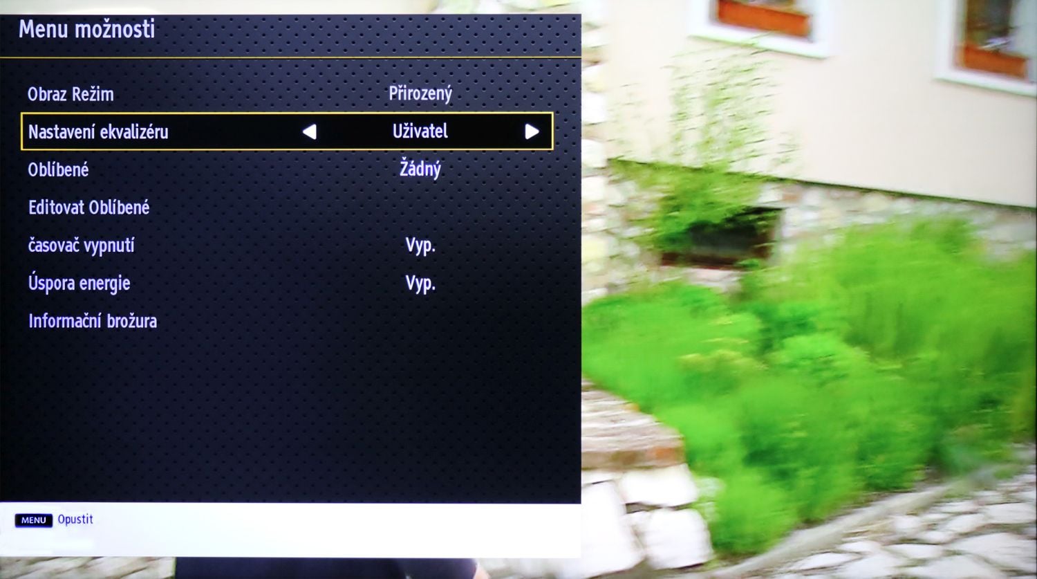 JVC LT55VUA - menu nastavení