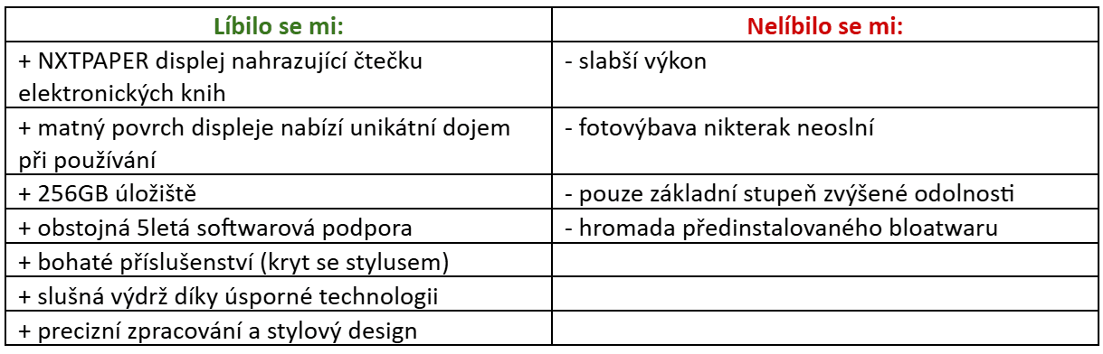 TCL NXTPAPER 11 Plus klady a zápory