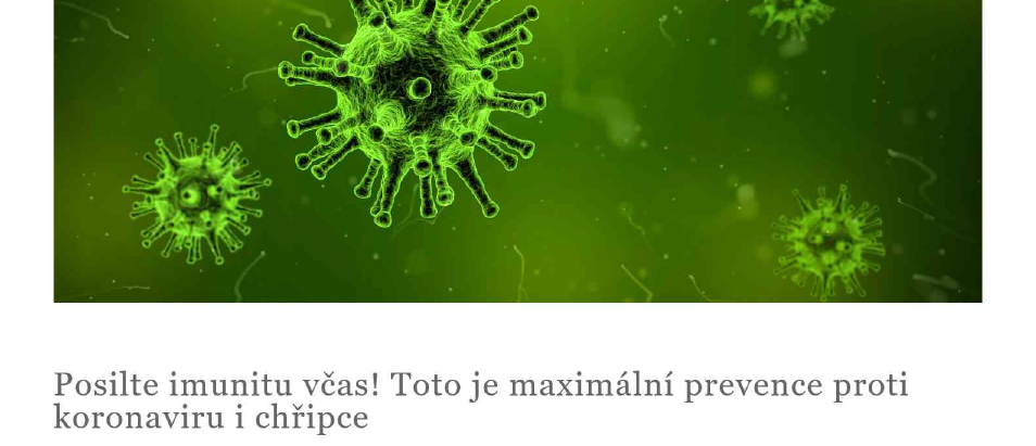 Zneužívání epidemie při prodeji doplňků stravy