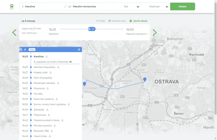 Bezbariérové zastávky má Seznam i v jízdních řádech
