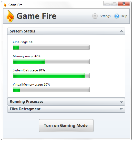 <p>Game Fire - zvýší výkon počítače pro hraní her</p>