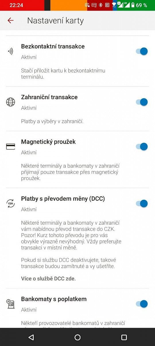 mBank. Nastavení debetní karty. (4. 5. 2021)