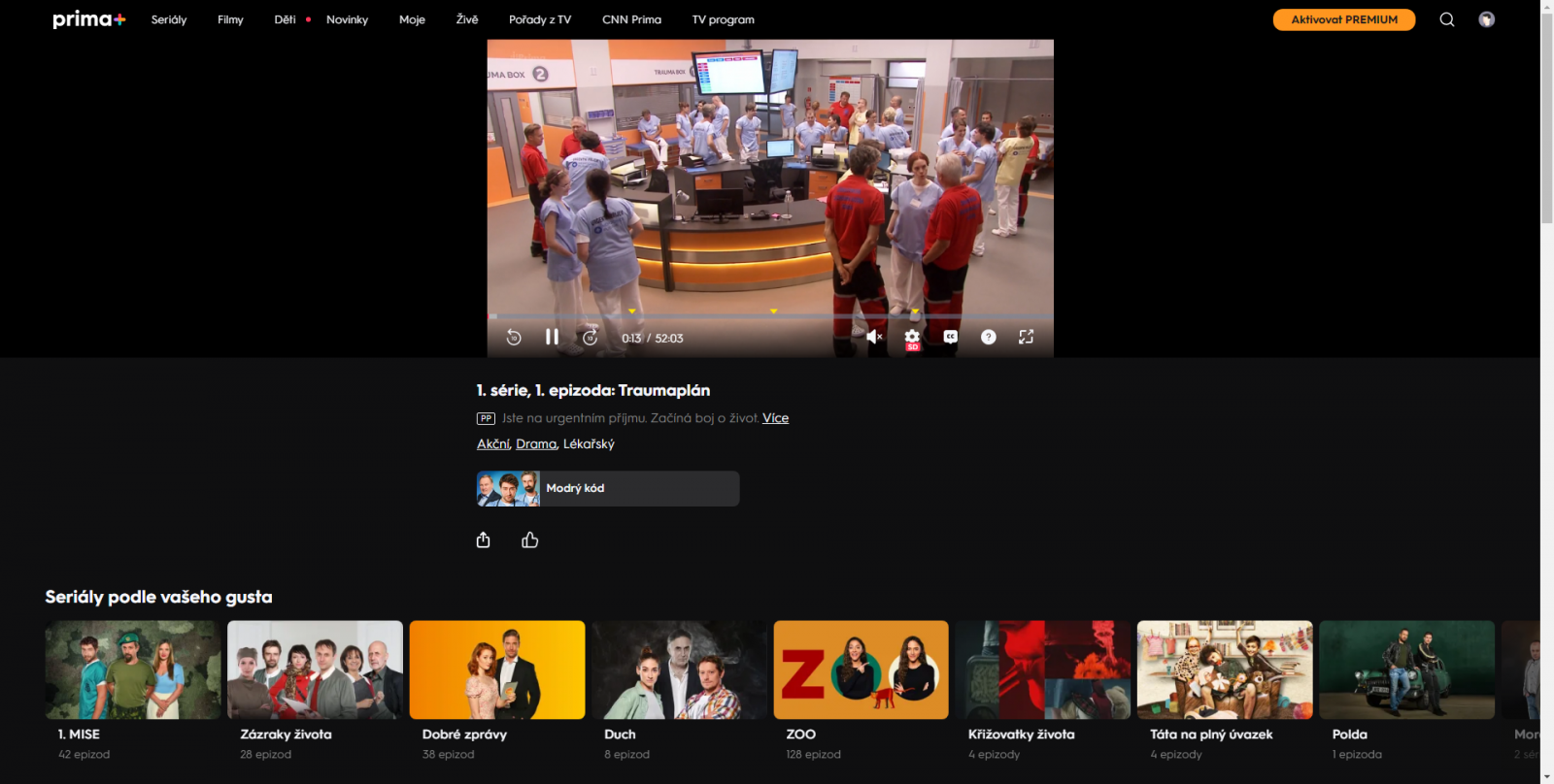 Modrý kód a ZOO na Prima+