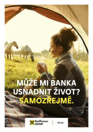 Nová forma komunikace Raiffeisenbank s hlavním heslem v podobě slova „Samozřejmě“ (20. 9. 2021)