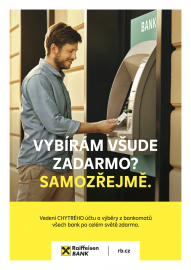 Nová forma komunikace Raiffeisenbank s hlavním heslem v podobě slova „Samozřejmě“ (20. 9. 2021)