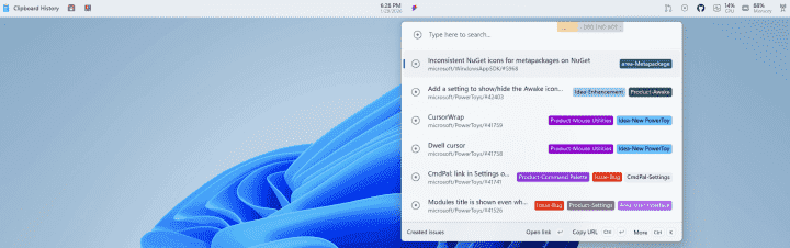 Autor: Microsoft Screenshot Command Palette Dock