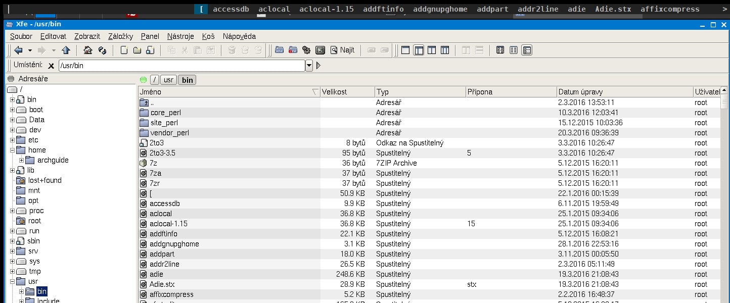 Arch: spouštěče aplikací