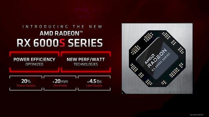 AMD Radeon RX 6000S je řada zaměřená na vyšší energetickou efektivitu pro tenké a lehké notebooky