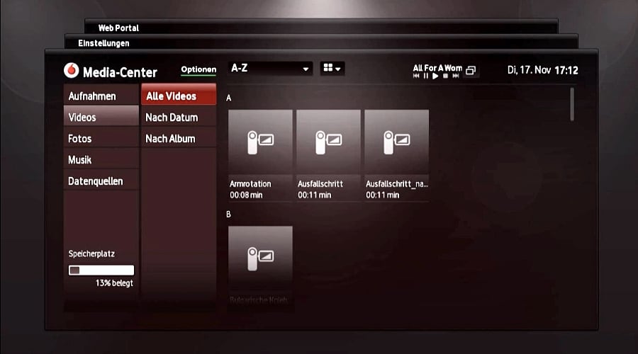 Media Center – správa video nahrávek