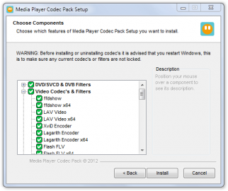 Media Player Codec Pack - výběr kodeků pro audio i video soubory