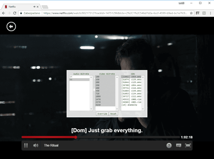 Experimentální nastavení s doplňkem Netflix 1080p