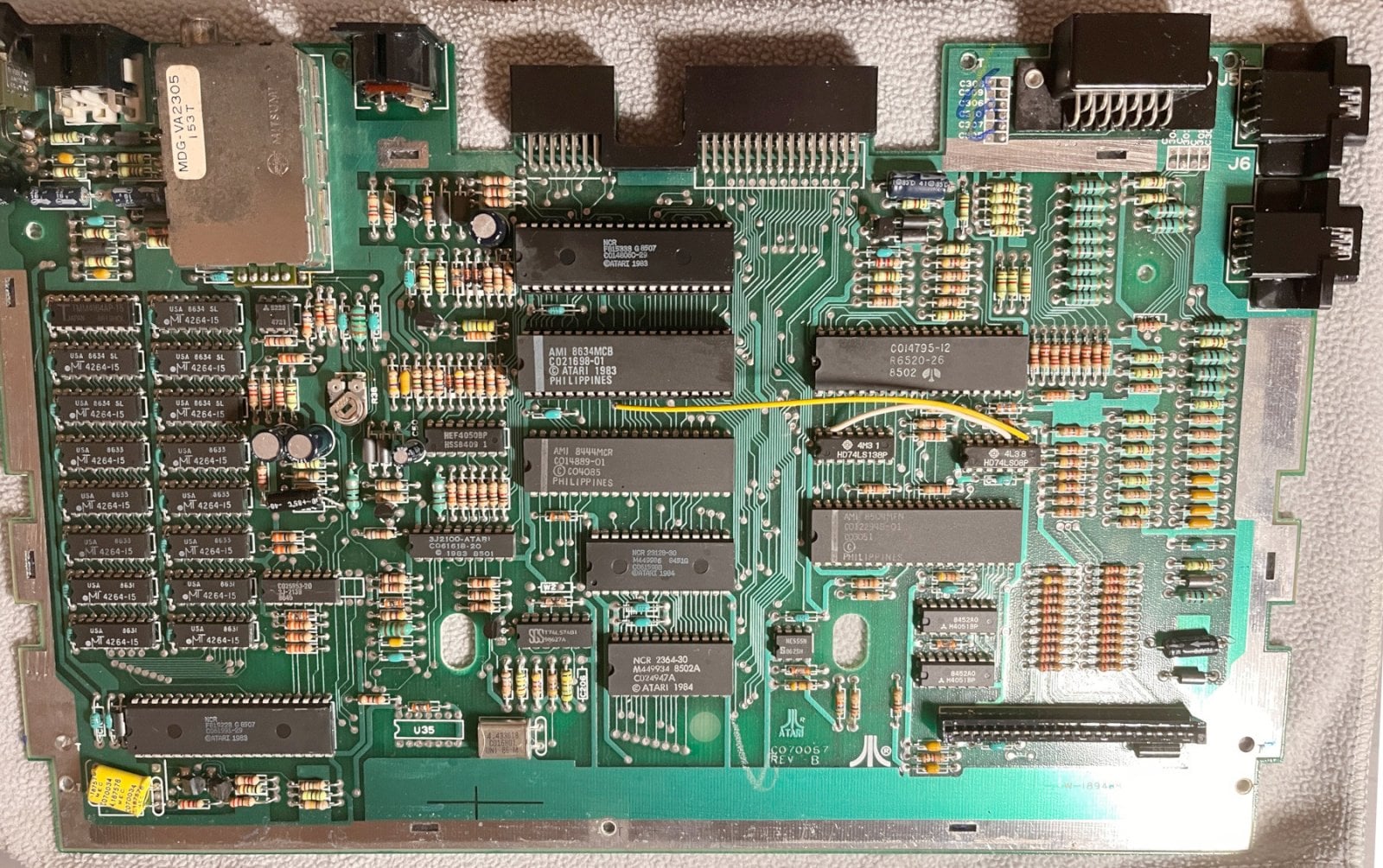 Detail základní desky počítače.