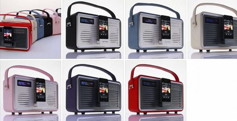 DAB rádio s řady Retro s dokem pro iPhone.