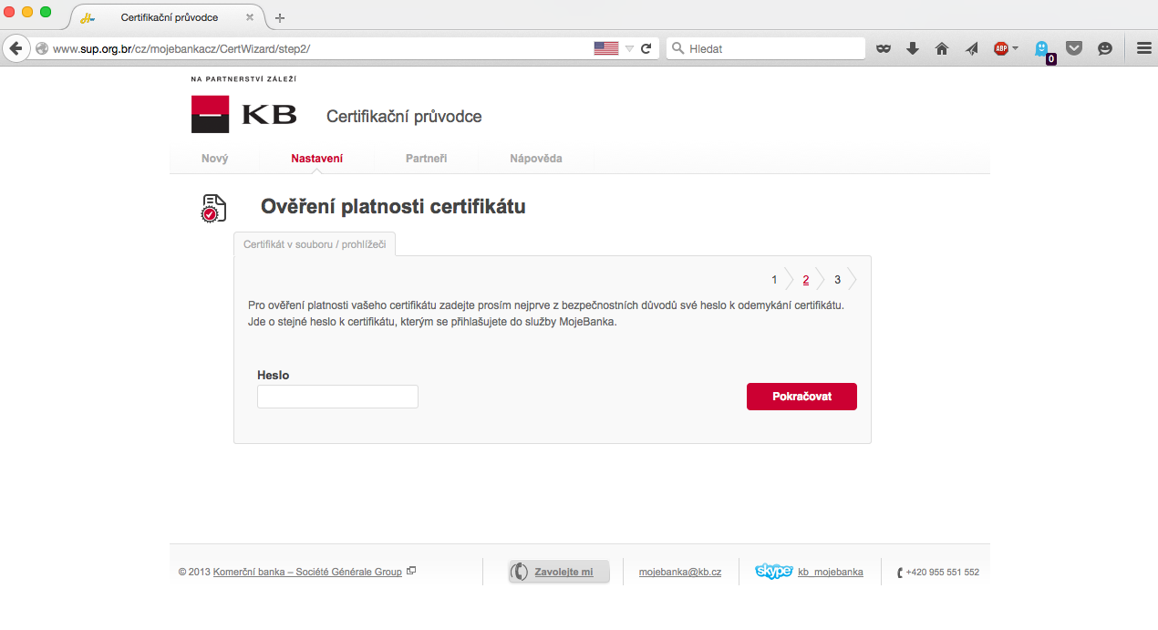 Phishing směrovaný na klienty Komerční banky a internetové bankovnictví Mojebanka