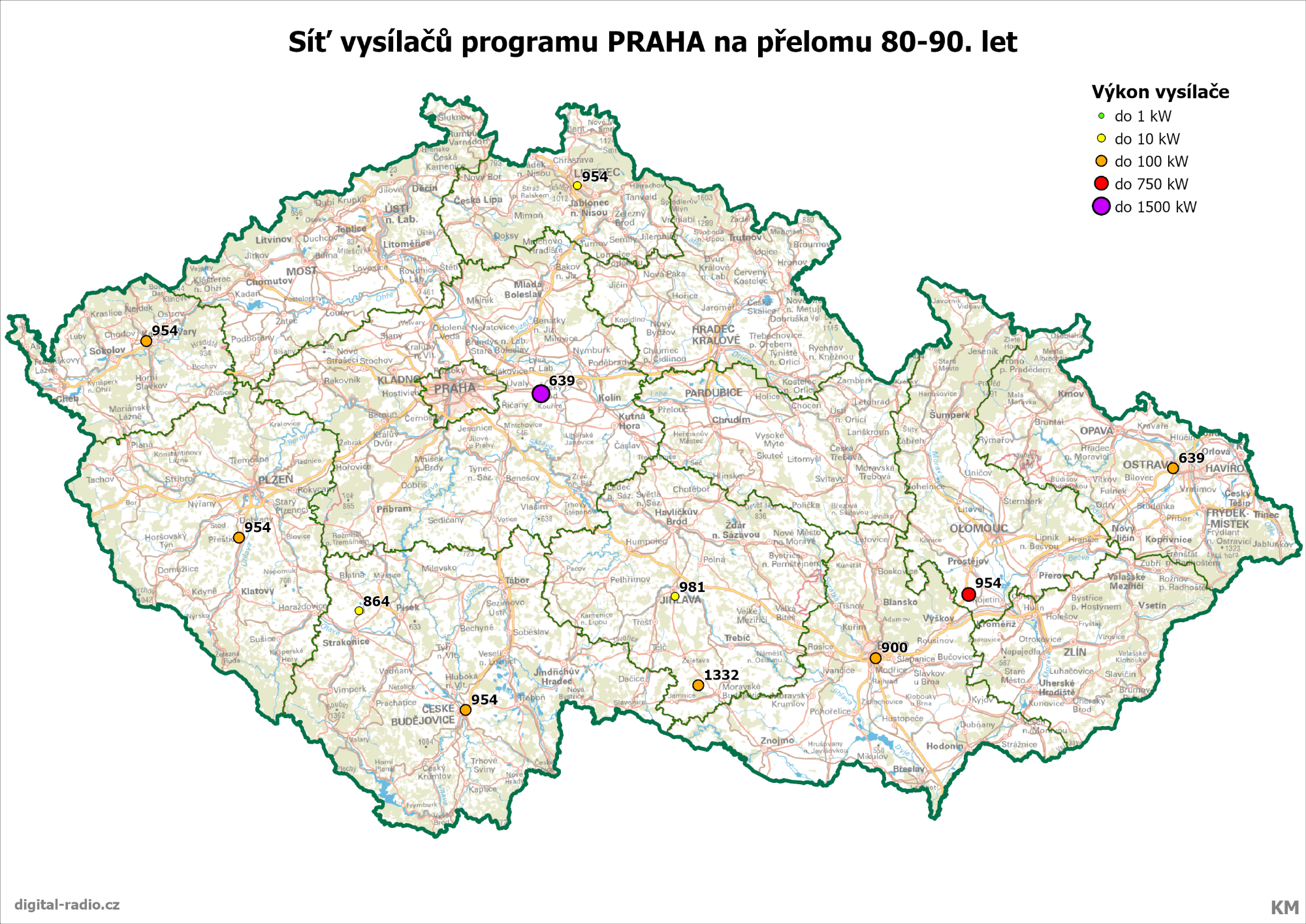 Síť AM vysílačů rozhlasové stanice Praha