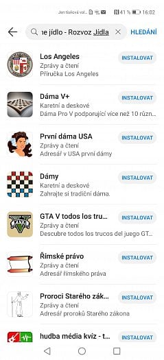 Huawei AppGallery18 Falešné hledání