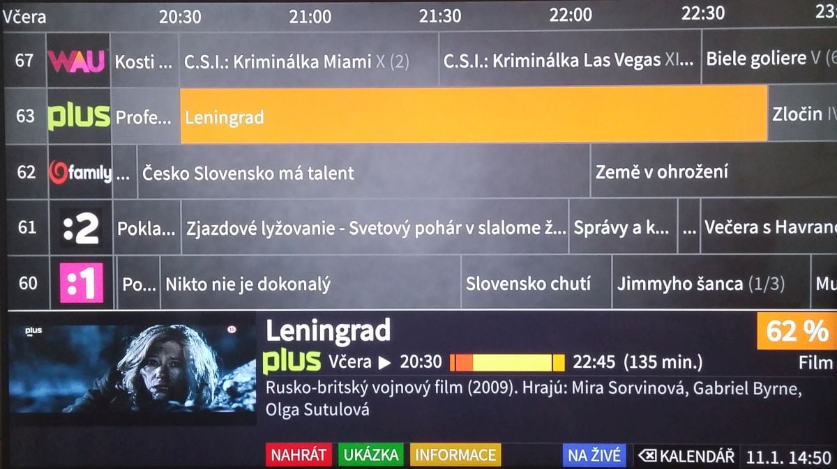 Lepší.TV - volba Televize (EPG) - na televizoru Sony