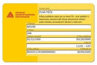 Nová podoba zel. průkazu pojištěnce platná od 17. 9. 2019 líc.